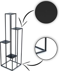 Dekorstyle Stojan na kvety Lemina 150 cm čierny
