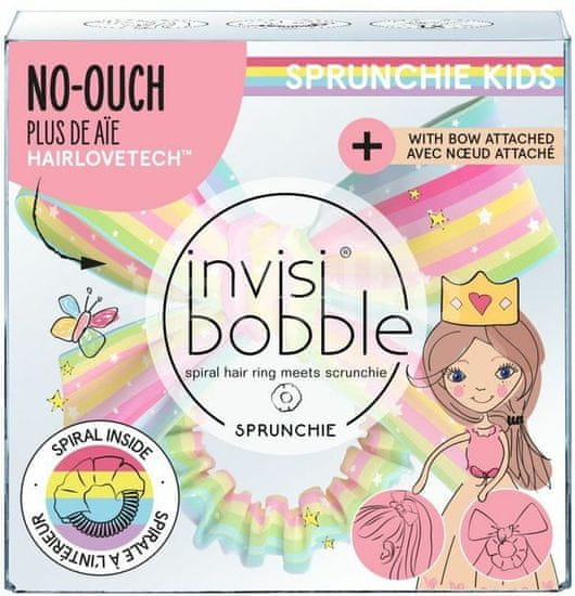 Invisibobble Detská gumička do vlasov so stuhou Kids Slim Sprunchia Let&#39;s Chase Rainbows