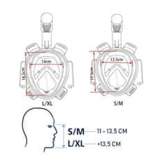 TopKing Potápěčská maska celoobličejová SM-7 S/M ČERNÁ