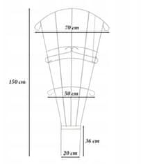 Planta Záhradná opora pre popínavé rastliny s ozdobným oblúkom 70x150cm tmavo zelená