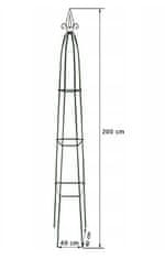 Planta Kovová záhradná podpera 200x40x40cm Štvorec na popínavé rastliny