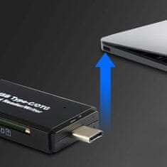 MG Card Reader čítačka pamätových kariet USB-C / USB, čierna