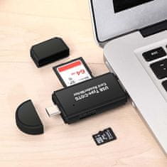 MG Card Reader čítačka pamätových kariet USB-C / USB, čierna