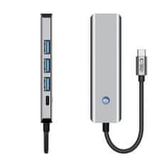 Tech-protect HB01 HUB adaptér USB-C - 3x USB 3.0 / HDMI 4K / USB-C 100W, šedý