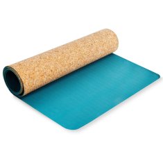 Spokey SAVASANA Korková joga podložka, 180 x 60 x 0,4 cm, modrá