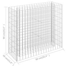 Vidaxl Gabiónový vyvýšený záhon, pozinkovaná oceľ 90x30x90 cm