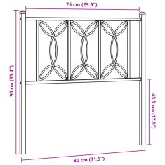 Vidaxl Kovové čelo postele čierne 75 cm