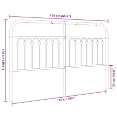 Vidaxl Kovové čelo postele biele 160 cm