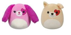 Squishmallows Růžový a světlý pes Sager a Cooper