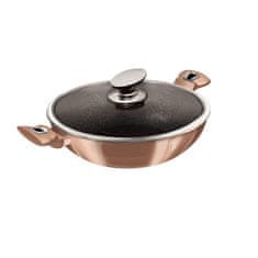 Berlingerhaus Panvica WOK s mramorovým povrchom 30 cm Rosegold Metallic Line BH-7100