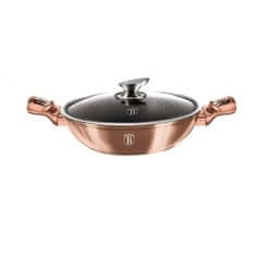 Berlingerhaus Panvica WOK s mramorovým povrchom 30 cm Rosegold Metallic Line BH-7100