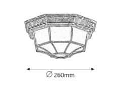 Rabalux Rabalux vonkajšie stropné svietidlo Milano E27 1x MAX 100W antická zlatá 8376