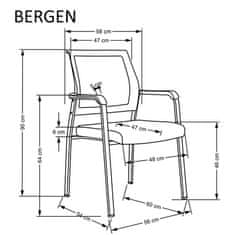 Halmar Kancelářské křeslo BERGEN černá (1p=4szt)