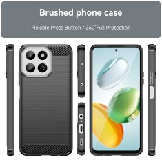 Techsuit Carbon Shield TPU puzdro pre Xiaomi Redmi 14C/Poco C75 - Čierna KP36639