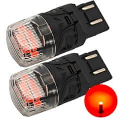 motoLEDy LED žiarovka W21/5W, 7443 12V CANBUS 1800lm červená