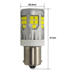 motoLEDy LED žiarovka P21W BA15S 10-50V bez poruchy 3000lm biela