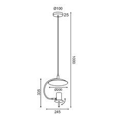 ACA Závesné stropné svietidlo PARACHUTE max. 1x 35W/GU10/230V/IP20, biele