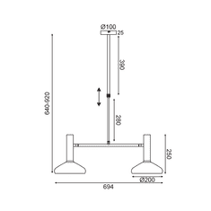 ACA Retro závesné svietidlo SHERLOCK max. 2x40W/E27/230V/IP20