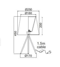 ACA Stolová lampa MILOS max. 60W/E27/230V/IP20, čierna