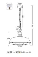 ACA Závesné svietidlo WHOOPER max. 60W/E27/230V/IP20