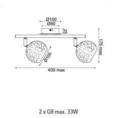 ACA Prisadené svietidlo PLANETARIO max. 2x33W/G9/230V/IP20, biele