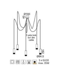 ACA Závesné svietidlo MEGATRON2 max. 5x35W/GU10/230V/IP20