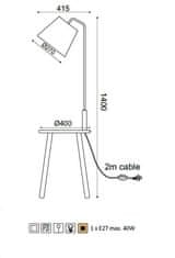 ACA Stojacia lampa NIREAS max. 40W/E27/230V/IP20