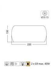 ACA Stropné svietidlo YVONNE max. 2x40W/G9/230V/IP20