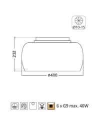 ACA Stropné svietidlo YVONNE max. 6x40W/G9/230V/IP20