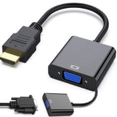 Verk Převodník adaptér hdmi na vga d-sub kabel černý