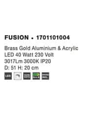 Nova Luce NOVA LUCE stropné svietidlo FUSION zlatý mosadzný hliník a akryl LED 40W 230V 3000K IP20 1701101004