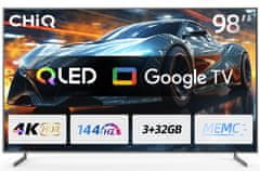 98" TV U98F8TG PRO 4K QLED herní Google TV 144 Hz MEMC Dolby Atmos záruka 4 roky