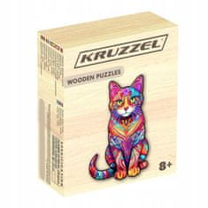 Kruzzel  22878 Drevené puzzle mačka 130 dielov, 38 x 24 cm