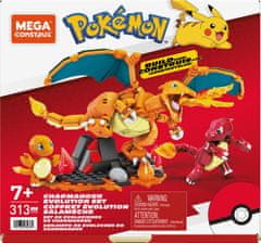 MEGA BLOKS Mega Pokémon Evolučný set Charmander, set 3 figúrok, 313 dielikov HFG06