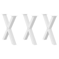 Vidaxl Nohy jedálenského stola X-Shaped 3 ks Biela 80x(72-73) cm Oceľ