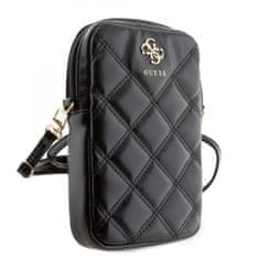 Guess Kabelka PU Quilted 4G Metal Logo Phone zips čierna