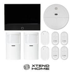 Xtend Home alarmový set, jednotka 7&quot;, 2x pohyb čidlo, 2x dverné čidlo, 4x diaľkové ovládanie, 1x dym čidlo, Tuya