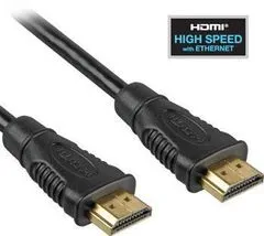 PremiumCord HDMI High Speed, Ethernet kábel, pozlátené konektory, 3m