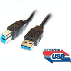 PremiumCord kábel prepojovací USB 3.0, A-B, 5m