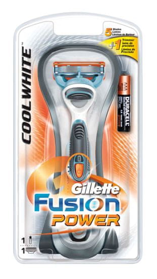 Gillette Fusion Cool White Power strojček + 1 hlavica