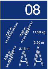 VENBOS Rebrík 3x8 RATIO 44