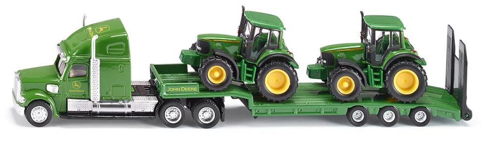 SIKU Farmer - Ťahač s podvalníkom a traktory John Deere, 1:87