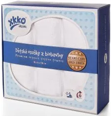 Detské tetra osušky z biobavlny XKKO Organic 90x100cm Staré časy - biela (3ks)