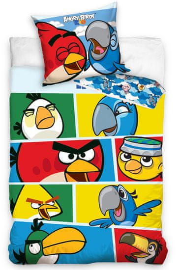 Carbotex Obliečky Angry Birds Check Blue