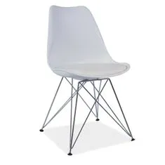 KONDELA Jedálenská stolička Metal New - biela / chróm