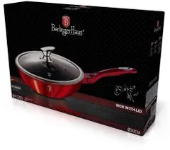 Berlingerhaus Pánev WOK s poklicí s mramorovým povrchem 28 cm Burgundy Metallic Line