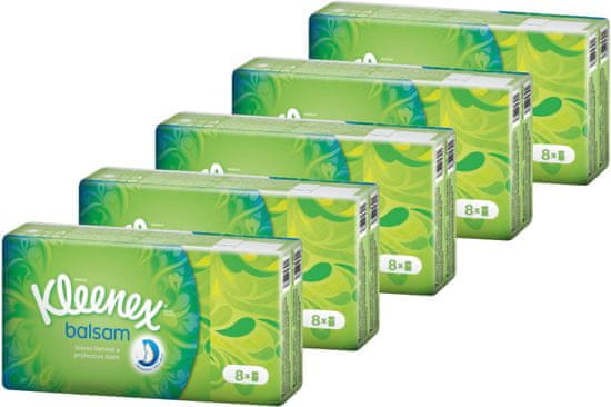 Kleenex Balsam Papierové vreckovky 5x 8 balíčkov