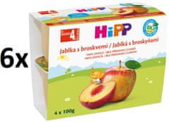 HiPP BIO Jablká s broskyňami - 6x (4x100g)