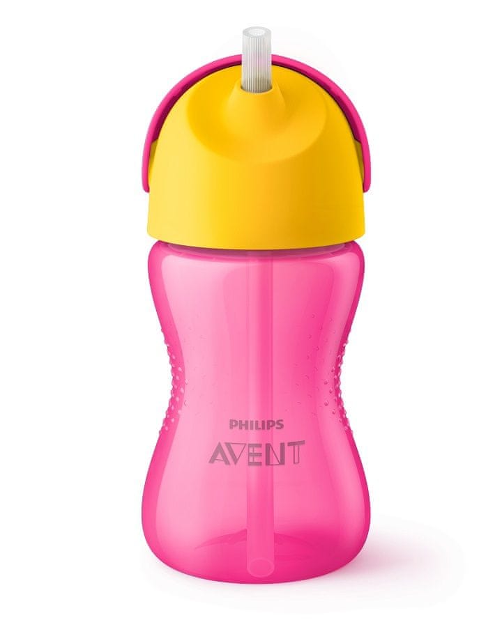 Philips Avent Hrnček s ohybnou slamkou 300 ml ružový