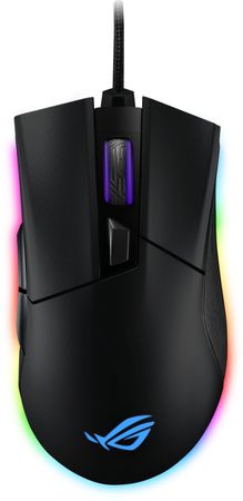 Herná drôtová optická myš Asus ROG Gladius II ORIGIN maximálna citlivosť 12 000 DPI optický senzor AURA RGB podsvietenie